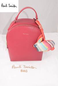 ☆新品未使用☆Paul Smith レザー ミニ バッグ パック☆ピンク☆レディース☆ラビットチャーム付☆サイズ:横18㎝×縦9㎝×高さ22㎝☆布袋付