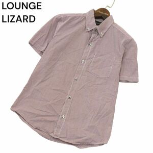 LOUNGE LIZARD ラウンジリザード 春夏 半袖 ボタンダウン★ チェック シャツ Sz.1　メンズ 日本製　A4T08069_7#A