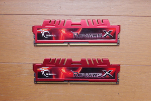 中古動作良品！G.SKILL RipjawsXシリーズ F3-12800CL9D-F8GBXL デスクトップ4Gメモリ2枚組箱入!DDR3-1600 CL9-9-9-24 1.50V 8GB(2x4GB)DIMM