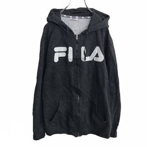 FILA ジップアップパーカー キッズ160サイズ サイズ表記18 フィラ スウェット ダークグレー 古着卸 アメリカ仕入 t2107-4110