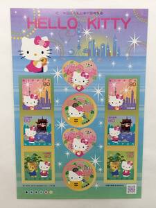 切手シート　平成22年　グリーティング　HELLO KITTY　シール式　80円×10枚　現状品　ハロー キティ 2010年