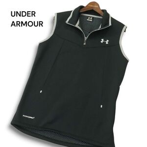 美品★ UNDER ARMOUR アンダーアーマー 裏起毛 エレメンタル コールドギア インフラレッド ベスト Sz.MD　メンズ 黒 ゴルフ　A4T10569_A#N