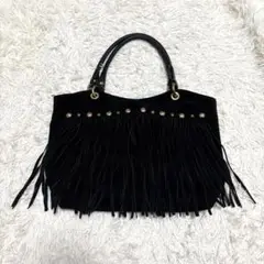 lether fringe grunge one shoulder y2k