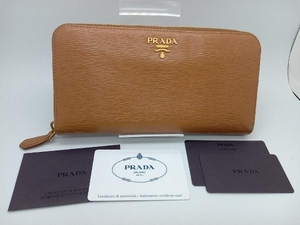 PRADA 203 ラウンドファスナー長財布 1ML506 キャラメル