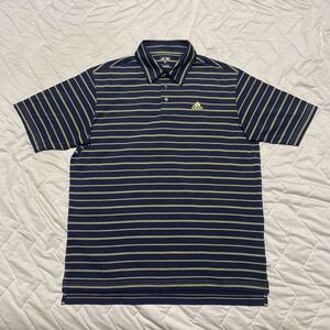 A8C【着少】adidas アディダス GOLF ゴルフ 半袖シャツ ボーダー 紺 ネイビー O/XG テーラーメイドゴルフ株式会社格安