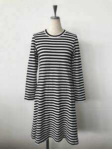 COMME des GARCONS AD2009 コム デ ギャルソン 柔らかコットン 長袖ボーダーワンピース 美品 size S