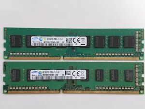 中古品★Samsung メモリ 4GB 1Rx8 PC3-12800U-11-12-A1★4G×2枚 計8GB