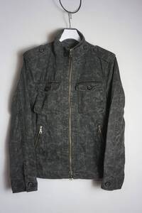 美品 BURBERRY BLACK LABEL バーバリー ブラック レーベル 迷彩 D1F21-120-76 ダブル ジップ ジャケット ブルゾン カーキ サイズM 418O