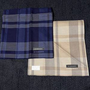 バーバリー BURBERRY　メンズ ハンカチ 2枚セット **新品 未使用品** チェック柄 ブルーミング中西 日本製送料180円～