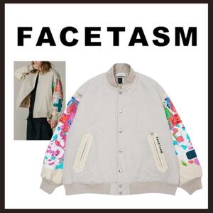 ○★新品 未使用 FACETASM スプレイペイント スタジアムジャケット 白（ファセッタズム）○●