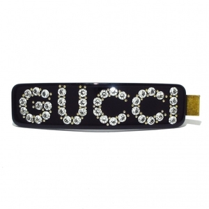 グッチ GUCCI アクセサリー 513986 I4772 8519 クリスタル グッチ シングル ヘアクリップ アクリルガラス 黒 アクセサリー（他）