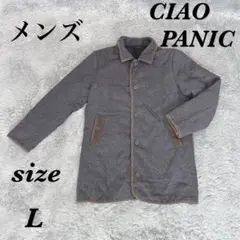 CIAO PANIC (L) コート メンズ シンプル 予備ボタン付 グレー