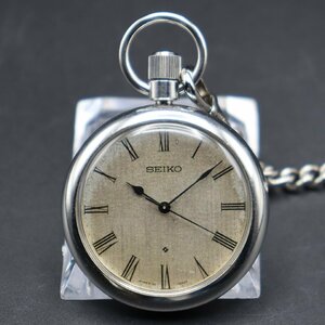 SEIKO セイコー ロードマーベル 5740-0080 手巻き シルバーカラー ローマン文字盤 1964年製 諏訪工場 アンティーク 懐中時計