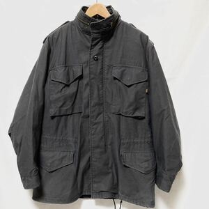 90s USA製 vintage ALPHA INDUSTRIES アルファインダストリーズ M-65 フィールドジャケット Medium REGULAR ダークグレー ミリタリー