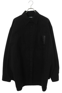 ラフシモンズ 22AW 222-M243 Oversized denim shirts with R pin in back サイズ:M ロゴパッチオーバーサイズデニム長袖シャツ 中古 SB01