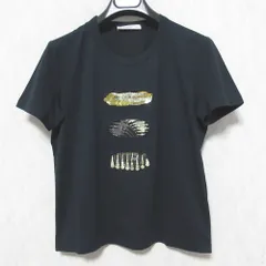 美品 PRADA プラダ スパンコールデザイン Tシャツ カットソー XL ブラック レディース 古着 中古 USED