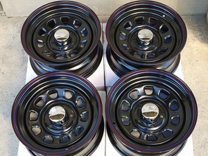 新品 デイトナ 15-7.0J＋12 5-114.3 ブラック ホイール4本SET ハイラックスRZN152 チェロキー7MX アウトレット特価(W0012-0) 送料込￥35,20