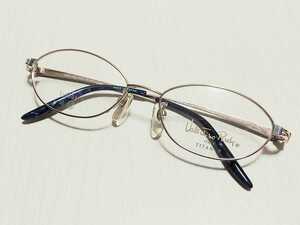 新品　valentino rudy　ヴァレンチノルーディ 日本製　メガネ　眼鏡　高級感　オシャレ　上品　フルリム　チタン　ゴールド　青