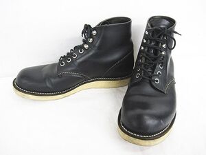 REDWING レッドウィング 8165 ブーツ D USA 7.5 25.5cm 黒 ブラック 編み上げ Made in USA ★2840 