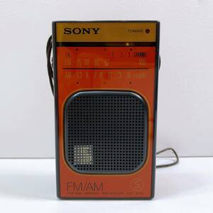 191【中古】SONY FM AM ポケットラジオ ICF-P16 ソニー 小型ラジオ ポータブルラジオ レッド 昭和レトロ 当時物 動作未確認 現状品