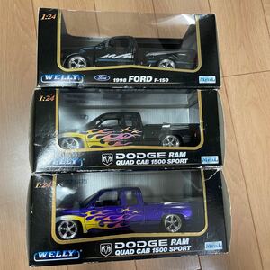 WELLY 1/24size DODGE RAM 1998 FORD F-150 ダッジラム フォード トラック 3台セット ウェリー