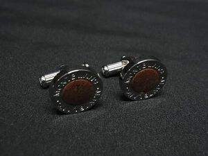 ■極美品■ MONT BLANC モンブラン カフス カフリンクス アクセサリー ビジネス 紳士 メンズ シルバー系×ブラウン系 AV9034