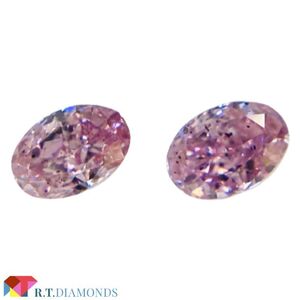 SET！FANCY INTENSE PURPLISH PINK/FANCY PINK 0.11/0.11ct OV/RT2004/GIA