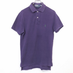 Polo by Ralph Lauren ラルフローレン XS レディース(メンズ？) ポロシャツ カットソー 鹿の子 半袖 ロングテール 綿100% パープル 紫