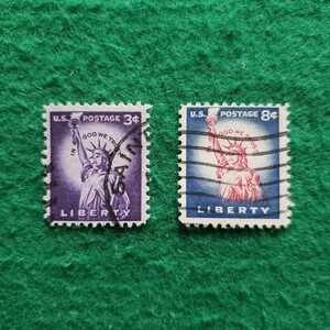 アメリカ合衆国切手 UNITED STATES POSTAGE 自由の女神 ★2枚　外国切手