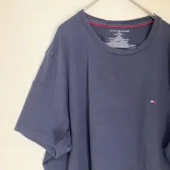 TOMMY HILFIGER 半袖 Tシャツ ネイビー Lサイズ ＵＳＡ 古着