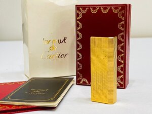 1円スタート Cartier カルティエ ガスライター ゴールドカラー 喫煙具 喫煙グッズ ケース付き