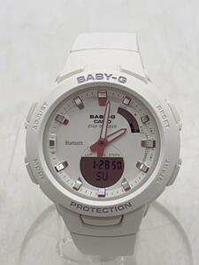 CASIO◆クォーツ腕時計・Baby-G/アナログ/ラバー/WHT/WHT