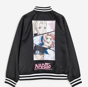 【170サイズ】完売品 H＆M 新品 正規品 NARUTO ナルト 春野サクラ イノ テンテン サテンフライトジャケット/ 岸本斉史 漫画