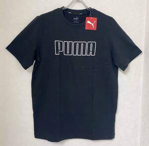 新品 M ★ PUMA プーマ メンズ 半袖 ロゴ Tシャツ ブラック コットン ユニセックス 綿 ビッグロゴ 黒 Mens Double Down Tee