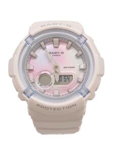 CASIO◆ソーラー腕時計_BABY-G/アナログ/BLU/WHT/箱無し