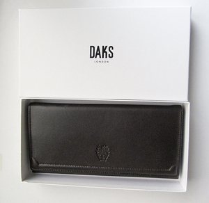 DAKS　ダックス　◆　長財布　【箱付き】　ダークブラウン　牛革　日本製