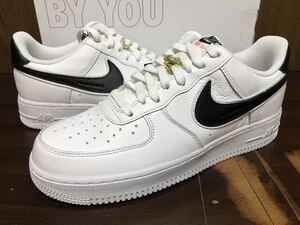 21年製 NIKE AIR FORCE 1 BY YOU UNLOCKED 50th DOUBLE SWOOSH ナイキ エアフォース 【DJ7015-991】レザー LEATHER 天然皮革 白×黒 US8.5