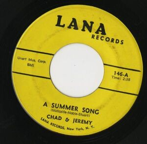 【ロック 7インチ】Chad & Jeremy - A Summer Song / No Tears For Johnny [Lana Records 146]