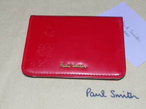 PWU563-R②　新品本物即　ポールスミス　Paul Smith　牛革/羊革　スミシースケッチ　定期入れ　カード入れ　パスケース　カードケース