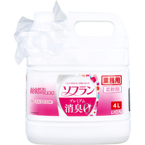 【まとめ買う】業務用 ソフラン プレミアム消臭 柔軟剤 フローラルアロマの香り 4L×20個セット