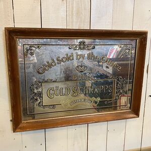 【VINTAGE】 パブミラー BAR 店舗什器 アンティーク 古着 US 店舗什器 古道 vintage ガレージ リキュール