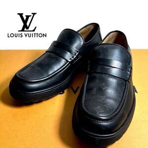 【本物保証】美品◆ルイヴィトン LOUIS VUITTON ◆FA 0044 モノグラム コインローファー ローファー レザースニーカーサイズ6 25cm相当