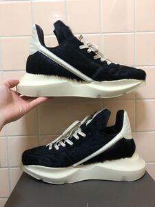 Rick Owens リックオウエンス 22AW GEO GETHRUNNERS ジオ ゲスランナー ローカットレザースニーカー RR02B2803 サイズ44 ブラック　FK