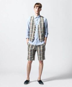 極美品　PaulSmith ポールスミス　チェックショートパンツ　ハーフパンツ　スラックス 春夏 パンツ 麻　リネン