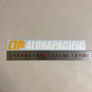 ALOHAPACIFIC ステッカー イエロー白 ハワイ アロハ USDM HDM ALPHANUMERIC アルファヌメリック