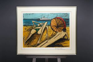 真作 ベルナール・ビュッフェ Bernard Buffet「タヒチの遊泳者」リトグラフ 画寸(64cmx47cm) サインあり 80部限定 サントロペシーリズより