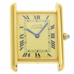 1円 カルティエ CARTIER マストタンクLM ヴェルメイユ SV925 アイボリー ローマ 不動 ジャンク品 メンズ クォーツ 腕時計 [288638]