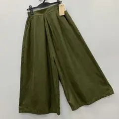 新品★秋物★Mサイズ★silent worth★ロングガウチョパンツ 緑