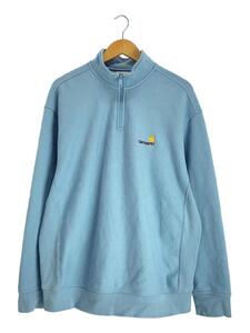 Carhartt◆スウェット/XL/コットン/BLU/無地/half zip american script sewat