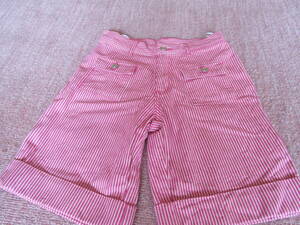 CHOOP　ピンクストライプ　デニム短パンツ　W６１　USED